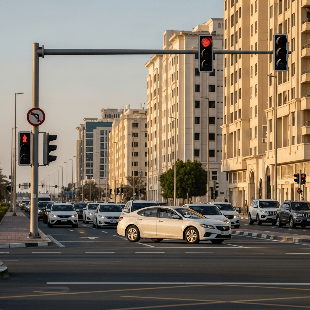 Illustration for: Sharjah: Video Shows Crash After Red Light Violation