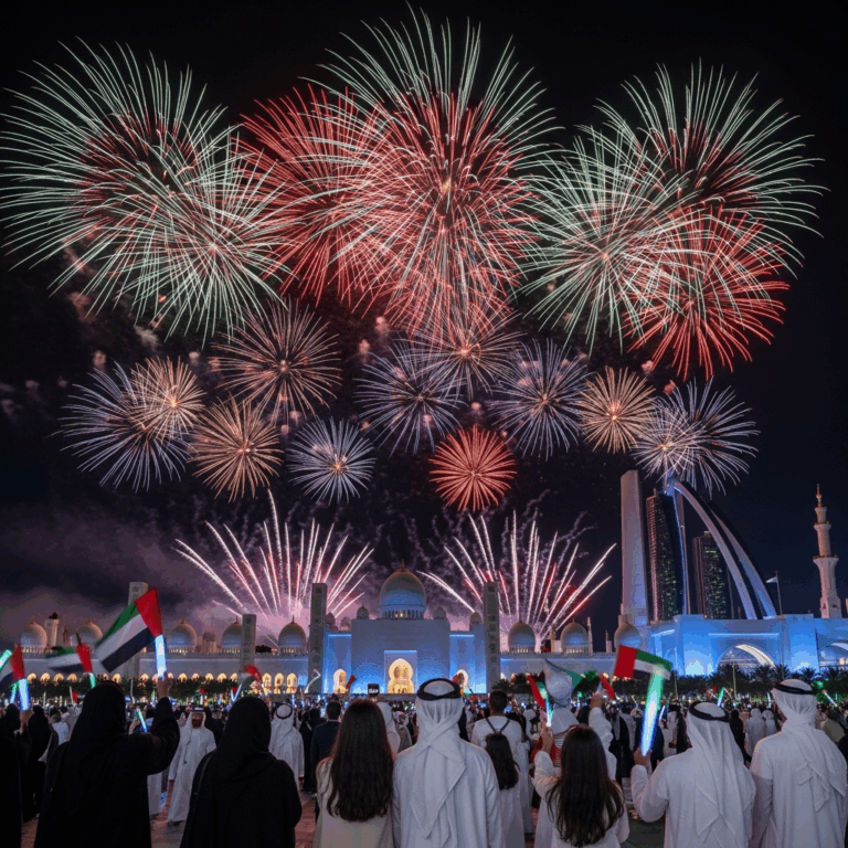 Illustration for: UAE's 54th National Day: Fireworks and Tributes