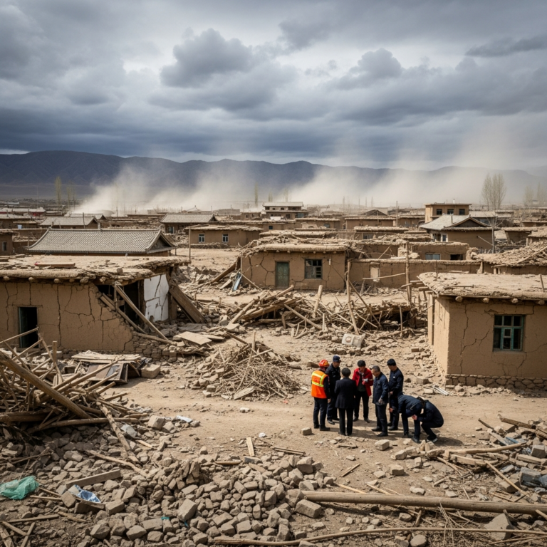Illustration for: 6.0 Earthquake Strikes China's Xinjiang Region