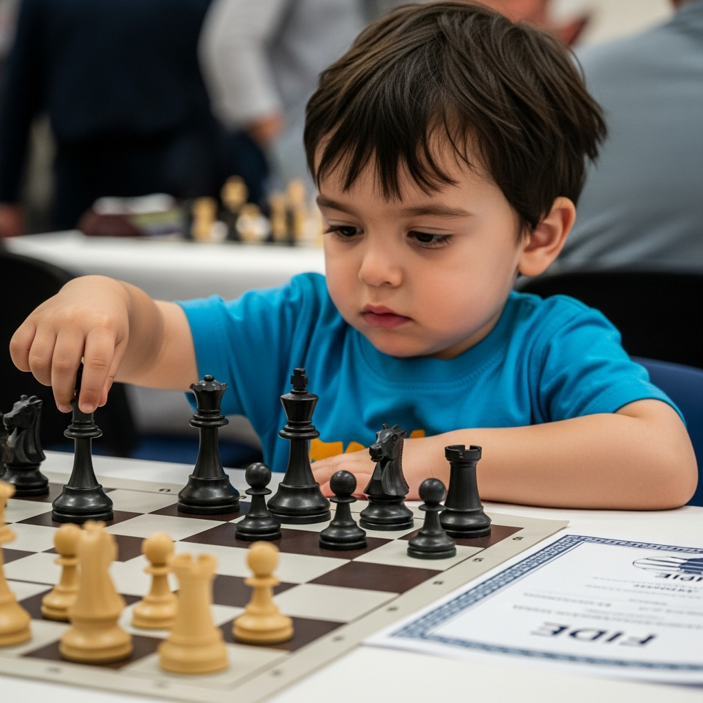 Illustration for: Youngest Chess Player Earns FIDE Rating at 3