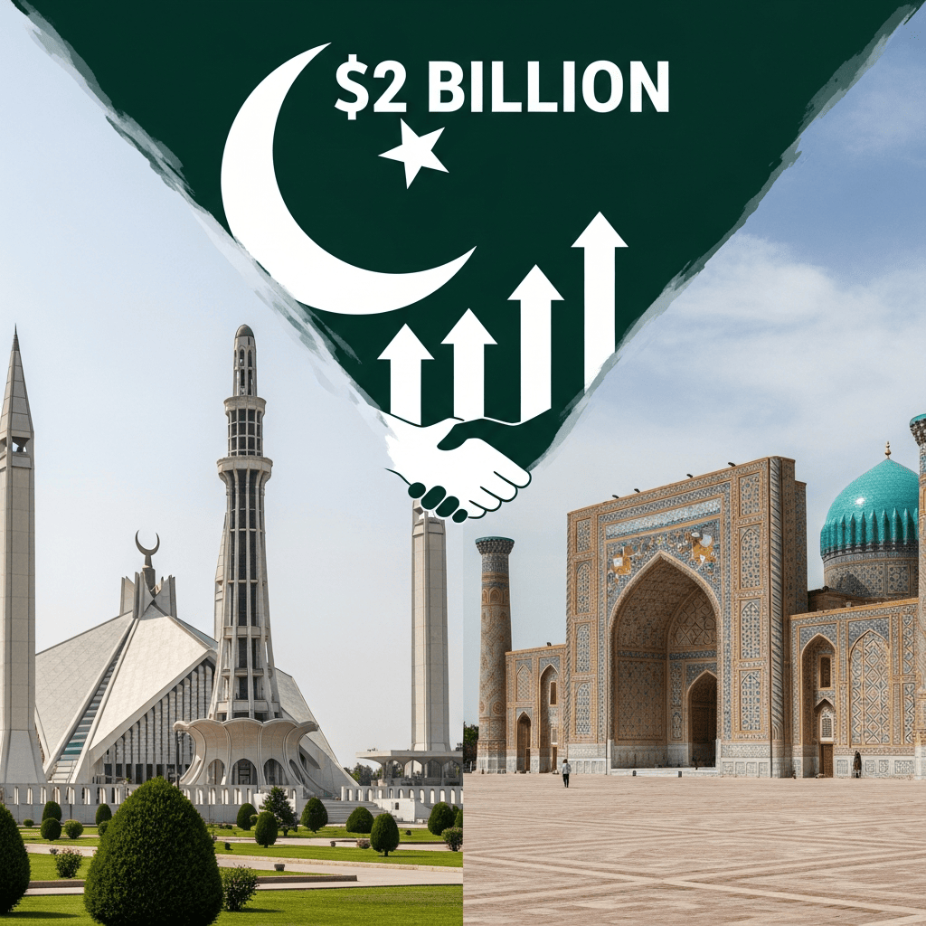 Illustration for: Pakistan and Uzbekistan Aim for $2 Billion Trade