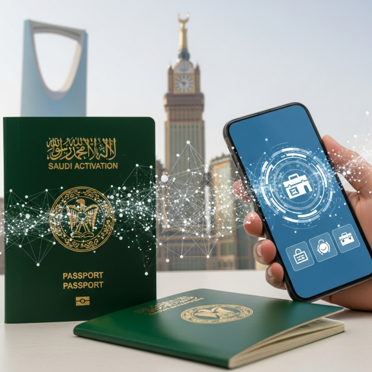 Illustration for: Saudi Passport Activation and Visa Extension Updates