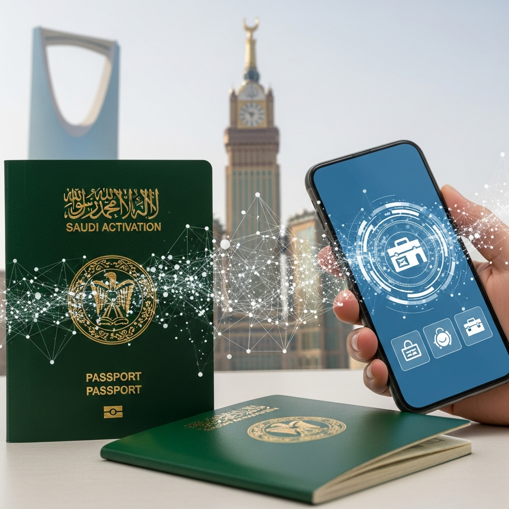 Illustration for: Saudi Passport Activation and Visa Extension Updates