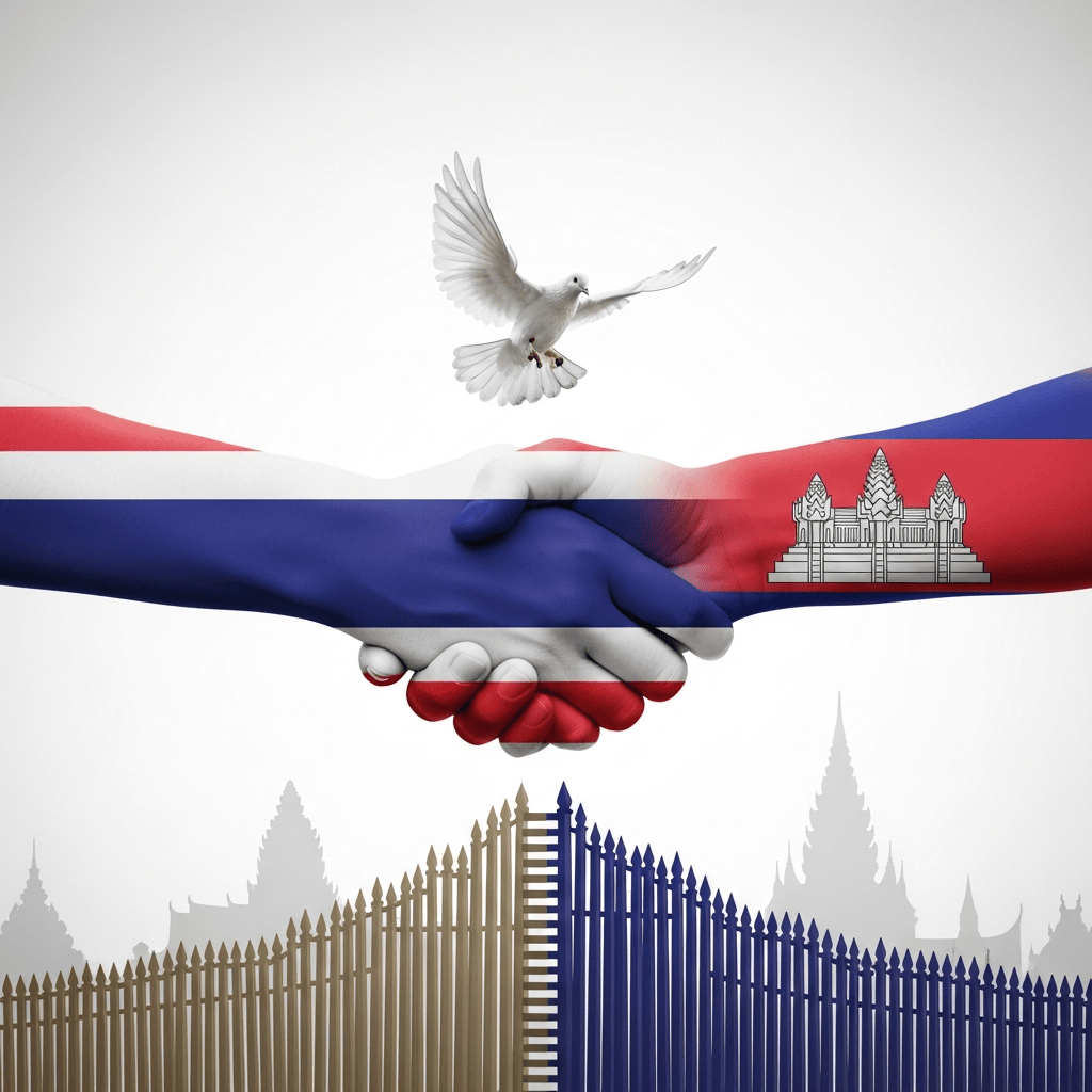 Illustration for: Thailand-Cambodia Border Conflict and Ceasefire