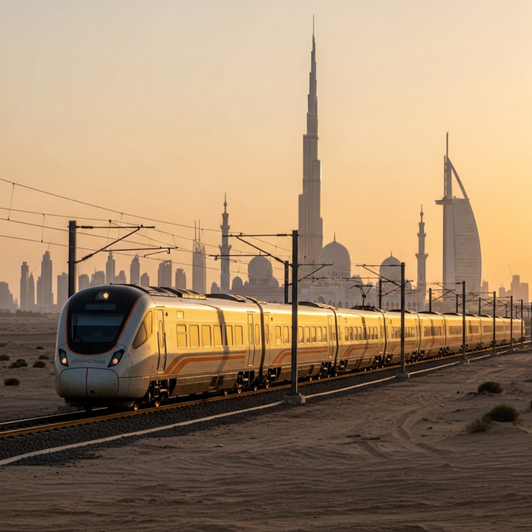 Illustration for: Etihad Rail: Transforming UAE Travel by 2026