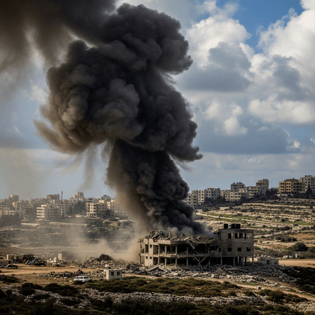 Illustration for: Israel Strikes Hezbollah Sites in Southern Lebanon