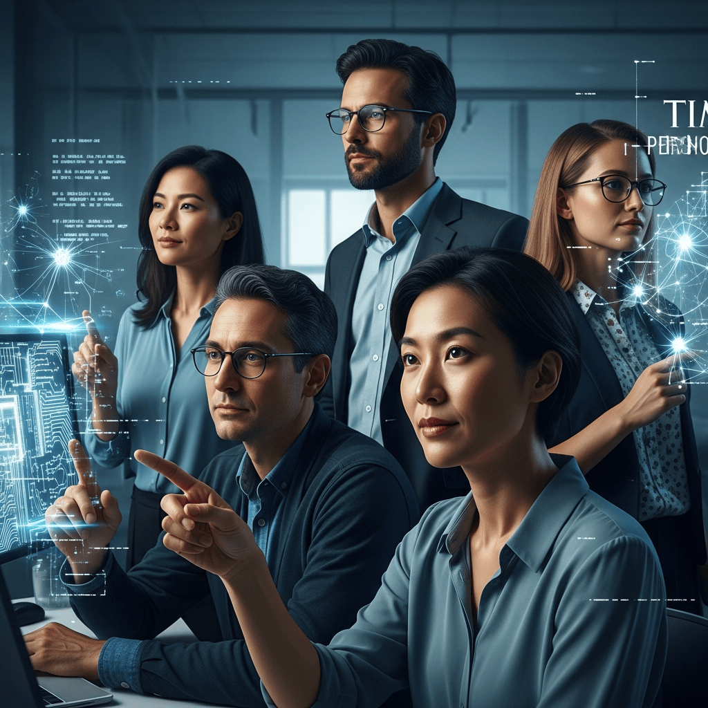Illustration for: Time's Person of the Year: Architects of AI