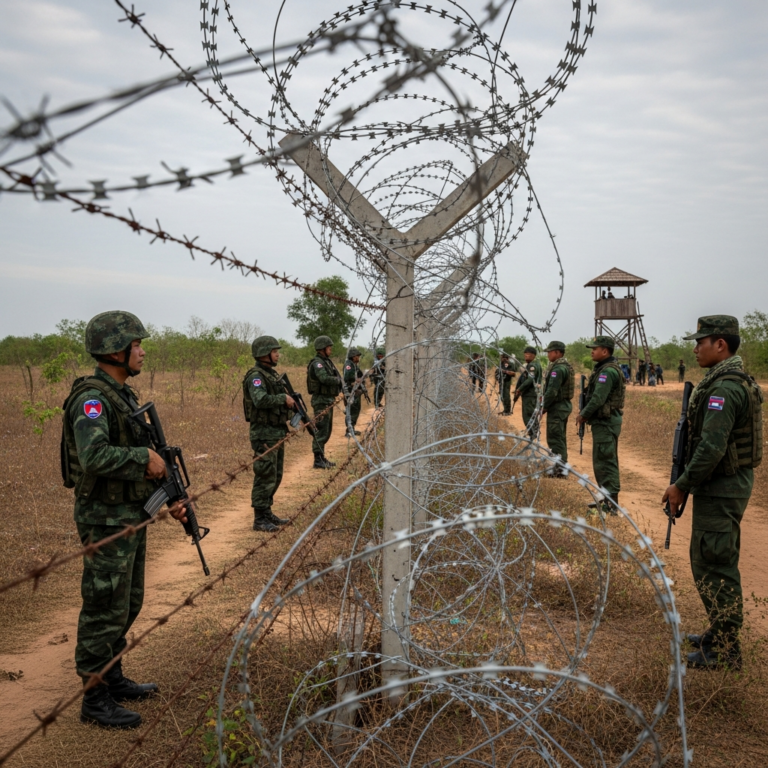 Illustration for: Tensions Rise in Thailand-Cambodia Border Conflict