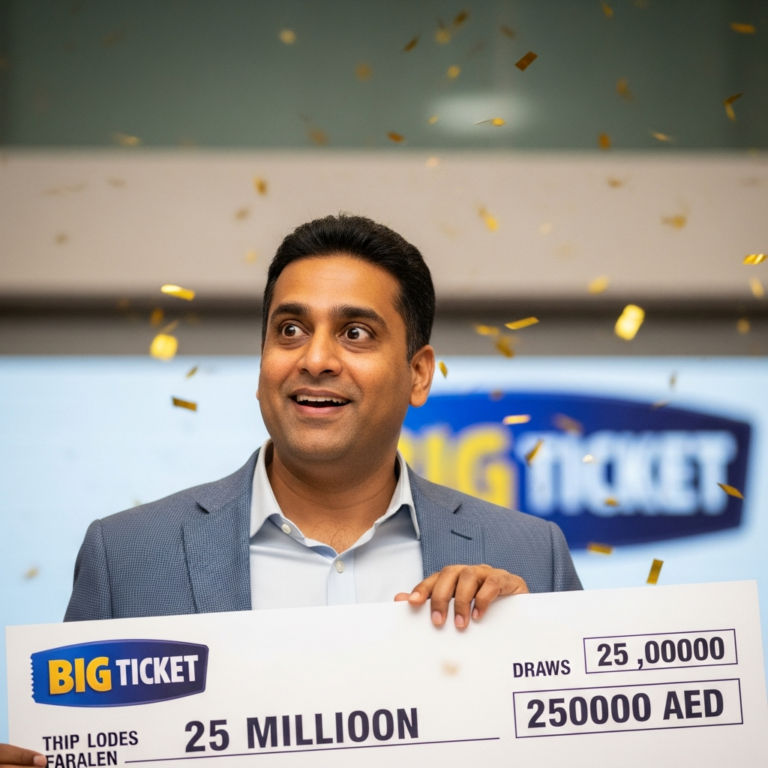 Illustration for: Indian Expat Wins Dh25 Million in Big Ticket Draw