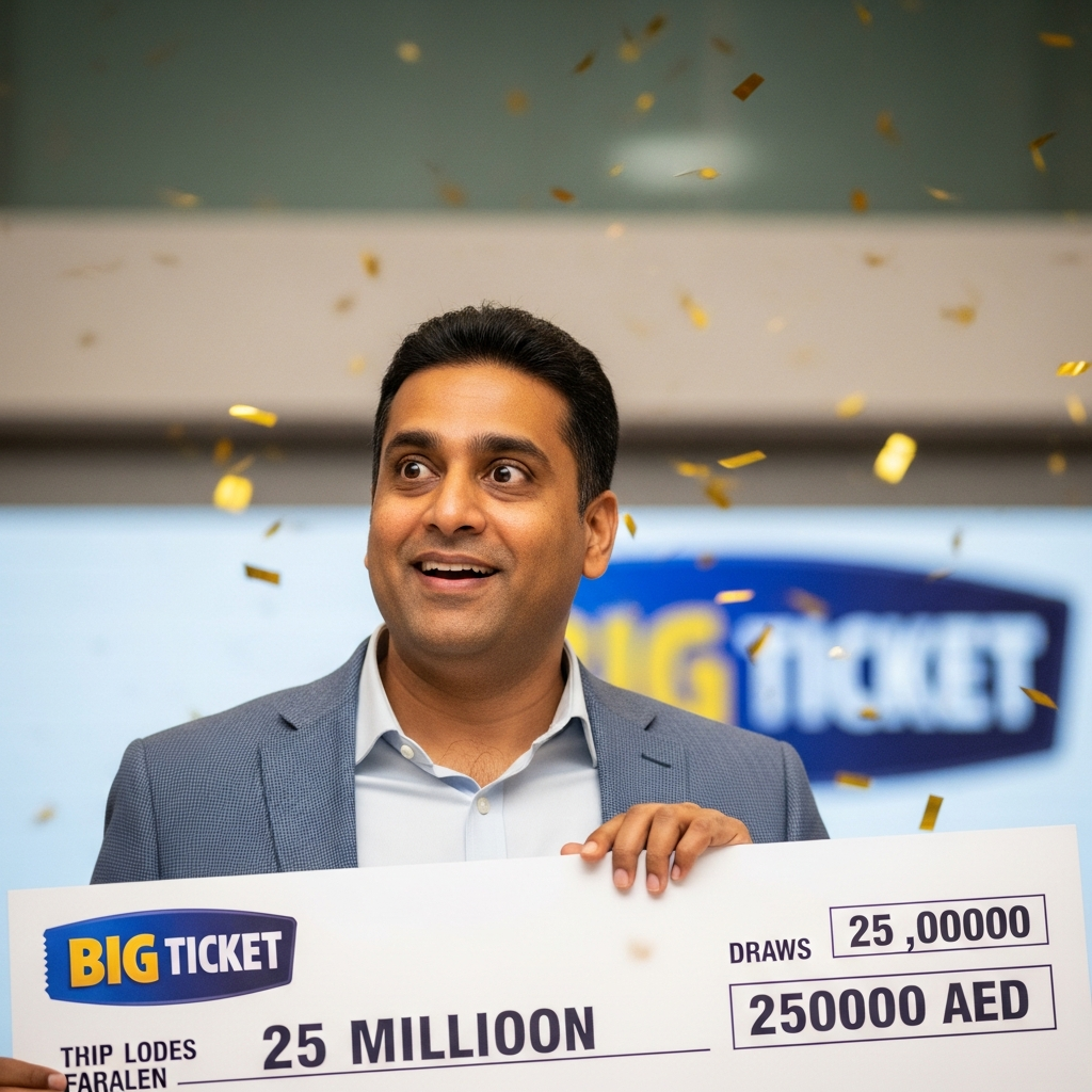 Illustration for: Indian Expat Wins Dh25 Million in Big Ticket Draw