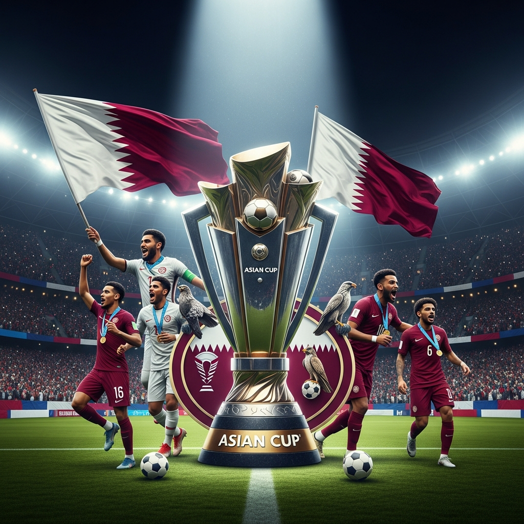 Illustration for: Qatar's Journey in the Asian Cup Tournament