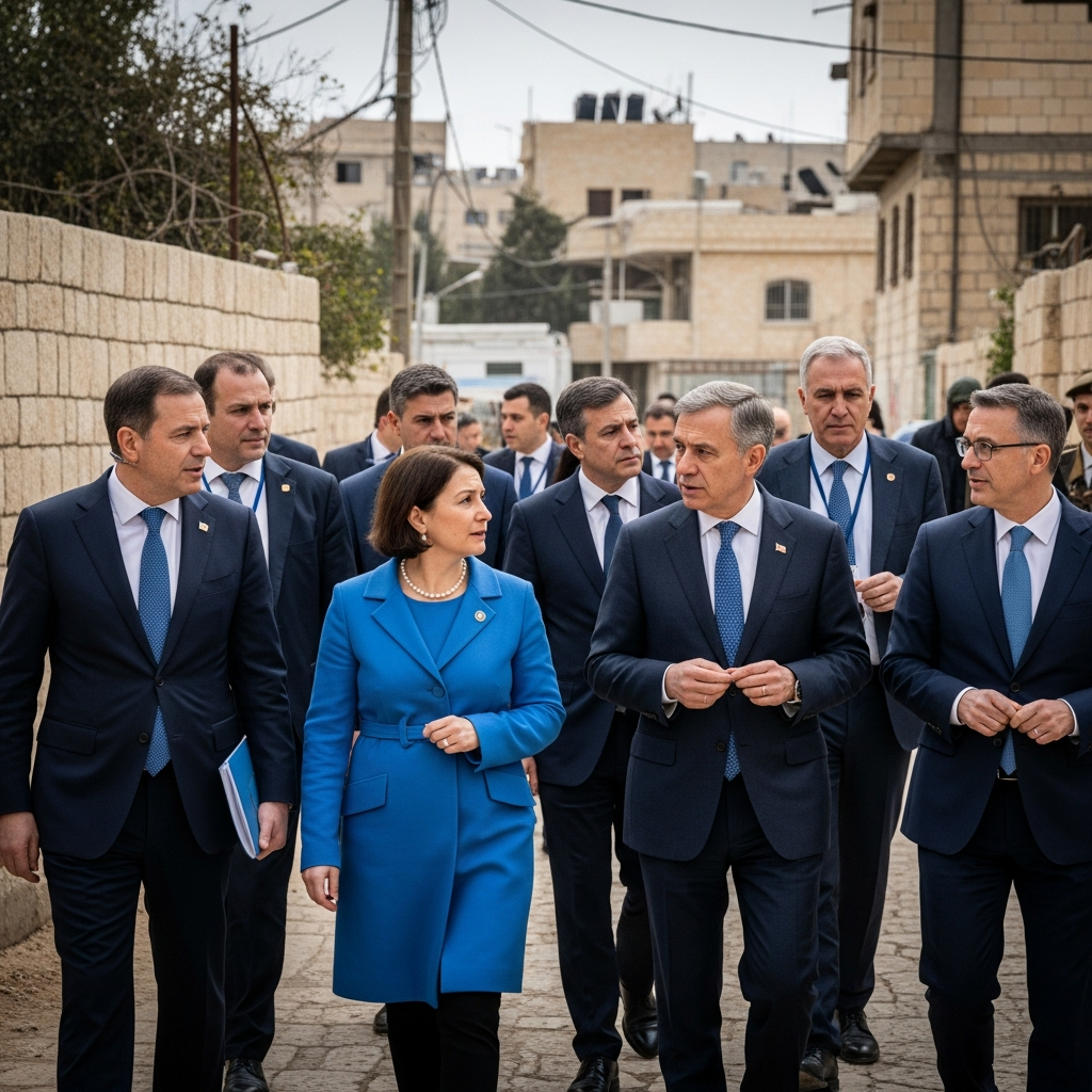 Illustration for: UN Security Council Visits Syria for Support
