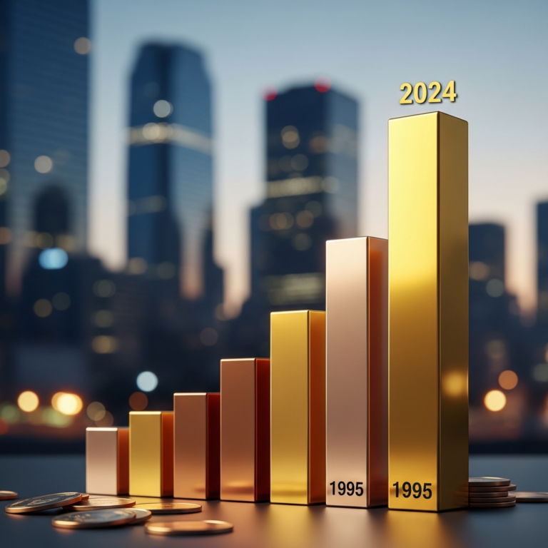 Illustration for: Gold Share Reaches Highest Level Since 1995