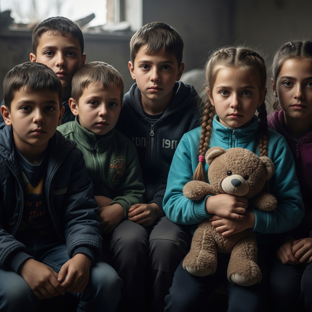 Illustration for: Children Victims in Ukraine Conflict