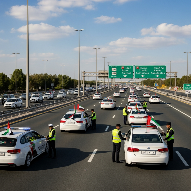 Illustration for: Traffic Violations Surge During UAE National Day