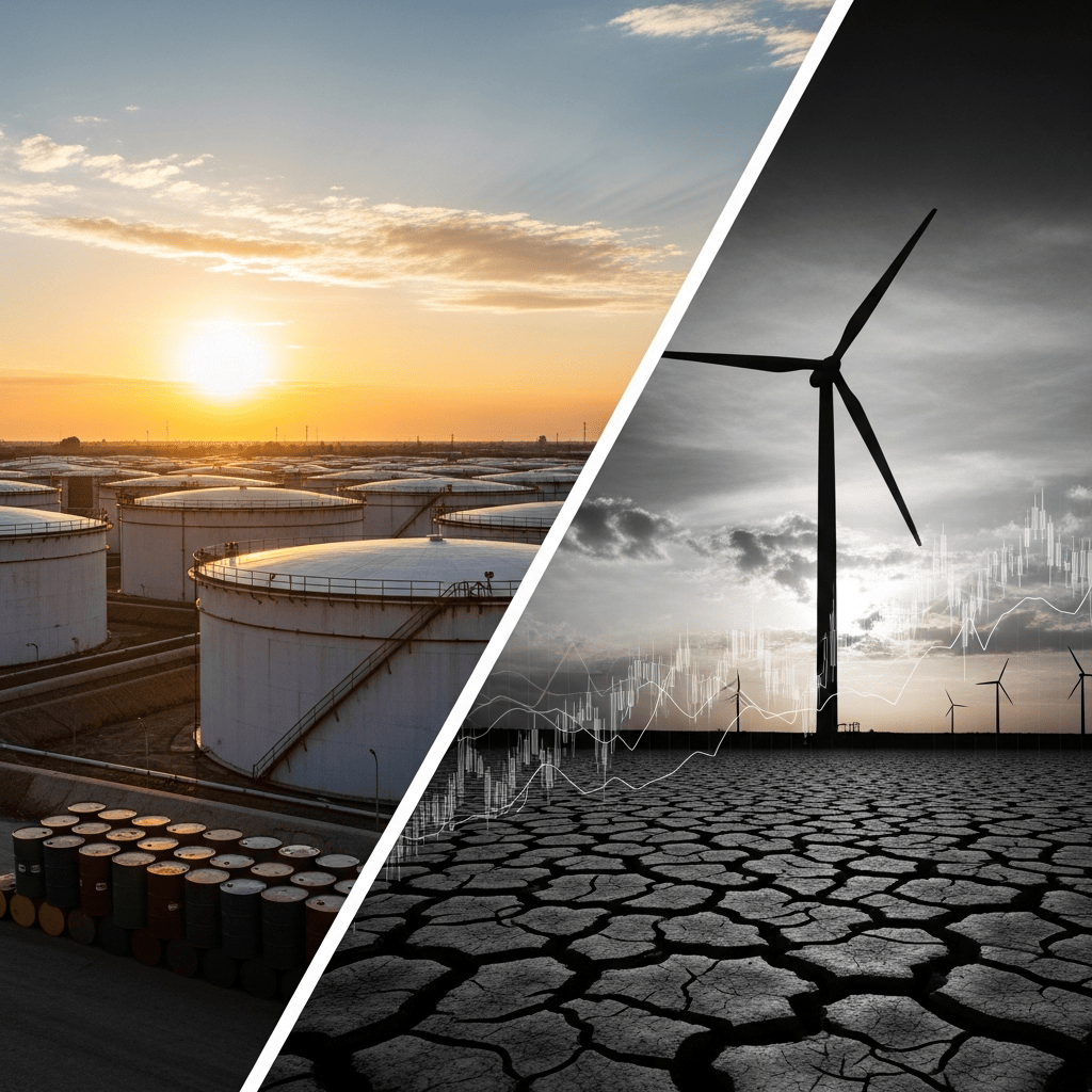 Illustration for: Oil Market Faces Short-Term Surplus, Long-Term Challenges