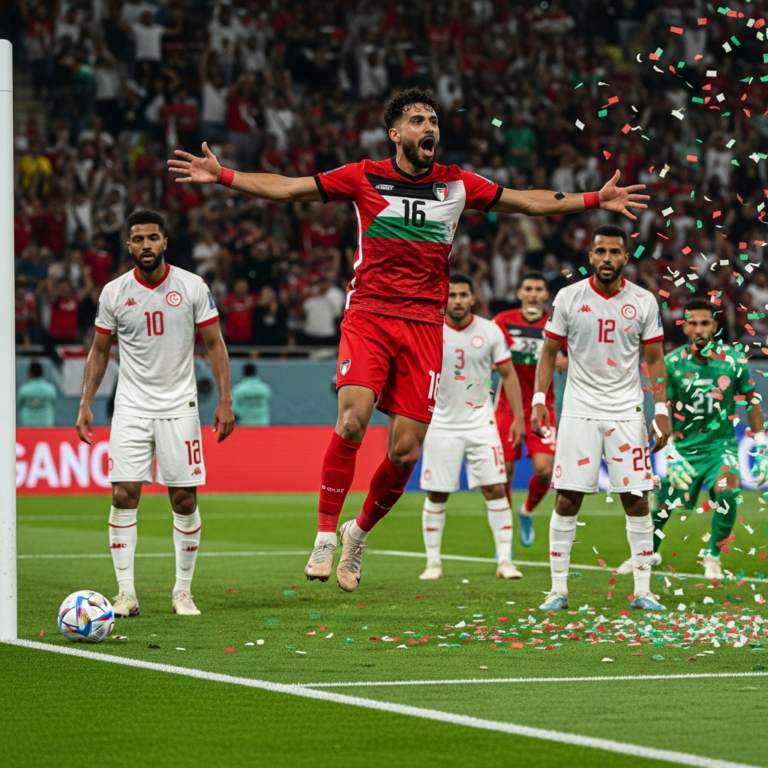 Illustration for: Palestine's Dramatic Comeback Against Tunisia