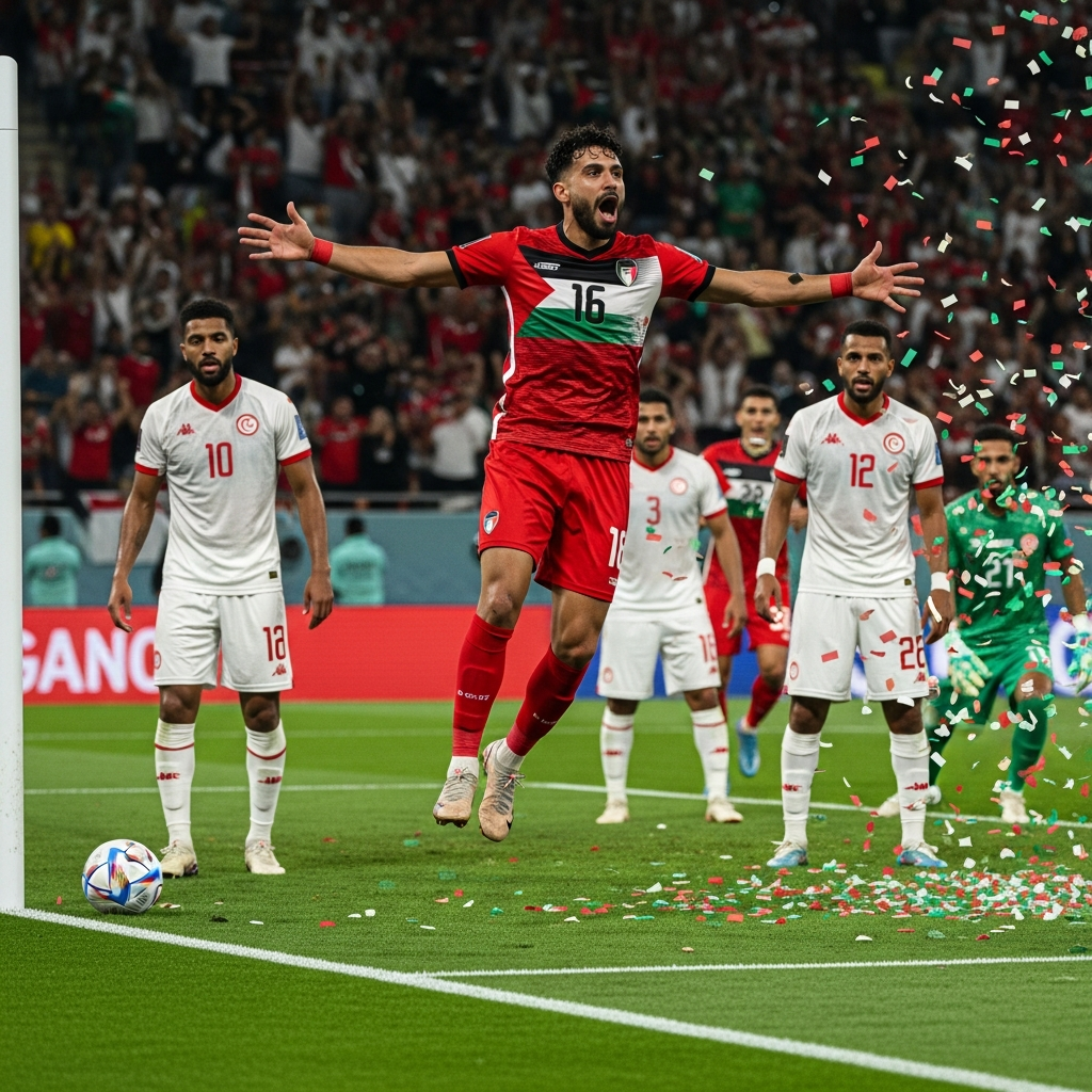 Illustration for: Palestine's Dramatic Comeback Against Tunisia