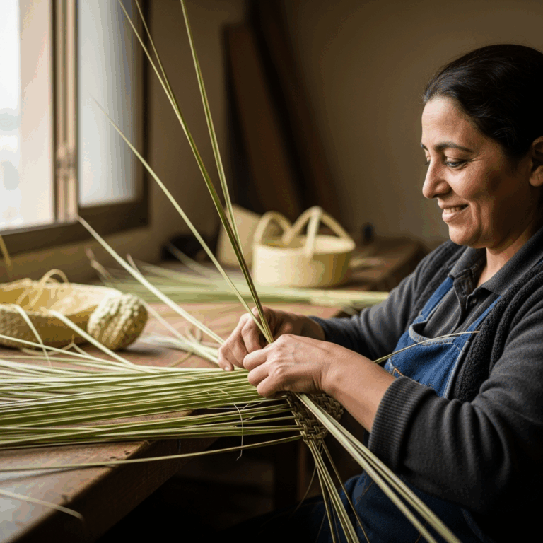 Illustration for: Palm Weaving: An Egyptian Craft Revived by Mrs. Kamala