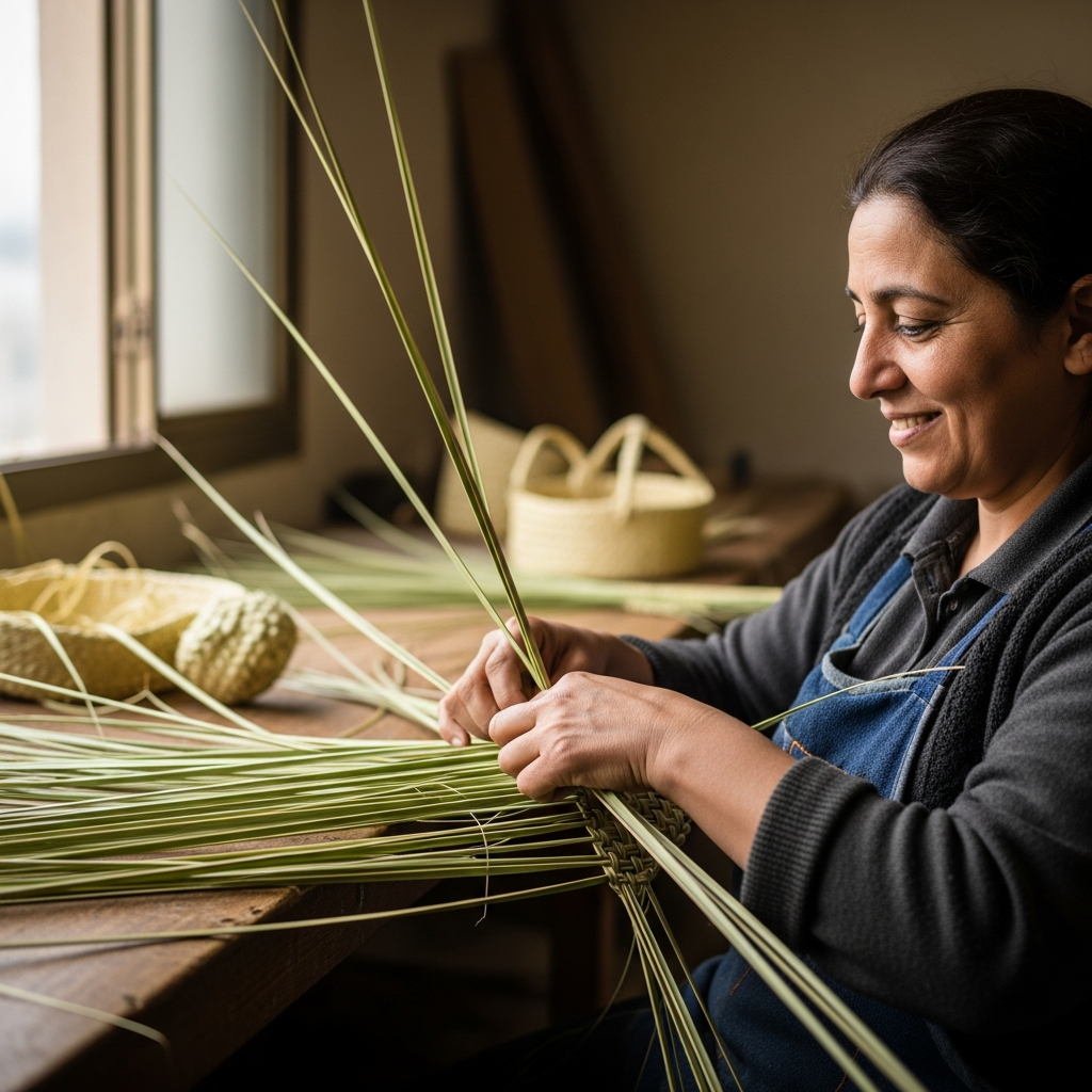 Illustration for: Palm Weaving: An Egyptian Craft Revived by Mrs. Kamala
