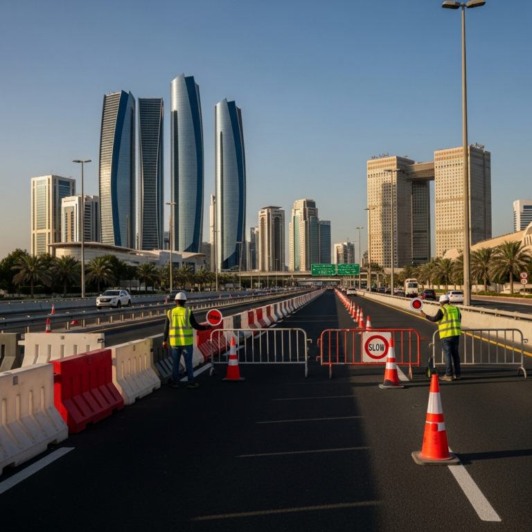 Illustration for: Partial Road Closure on Sheikh Zayed Street in Abu Dhabi