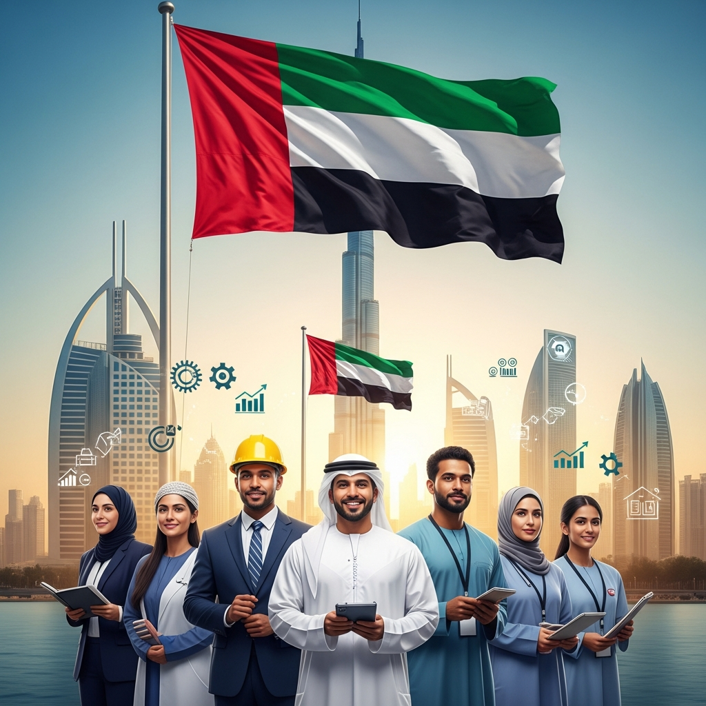 Illustration for: UAE Celebrates 54th National Day: United in Progress