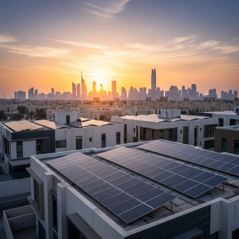 Illustration for: GCC Cities Embrace Rooftop Solar Revolution