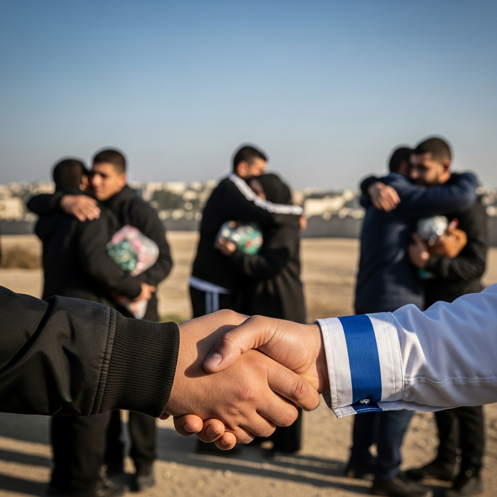 Illustration for: Ceasefire and Prisoner Release in Gaza