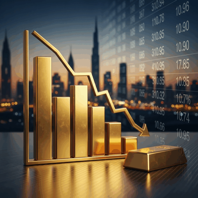 Illustration for: Dubai Gold Prices Drop After Six-Week High