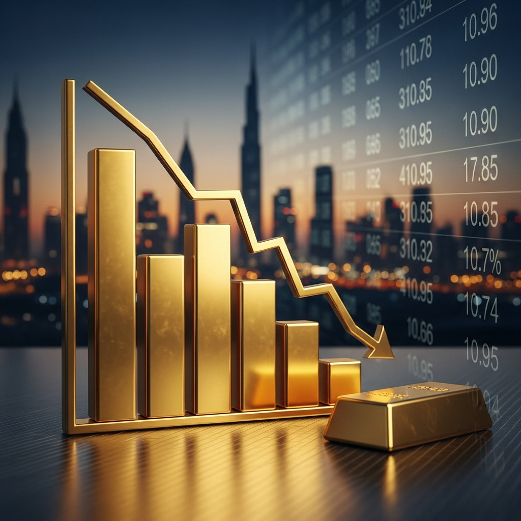 Illustration for: Dubai Gold Prices Drop After Six-Week High