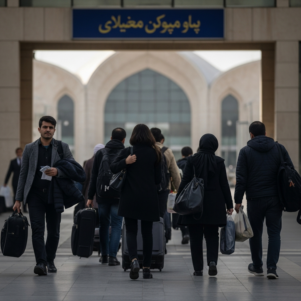 Illustration for: Iranian Nationals Return Amid US Immigration Crackdown
