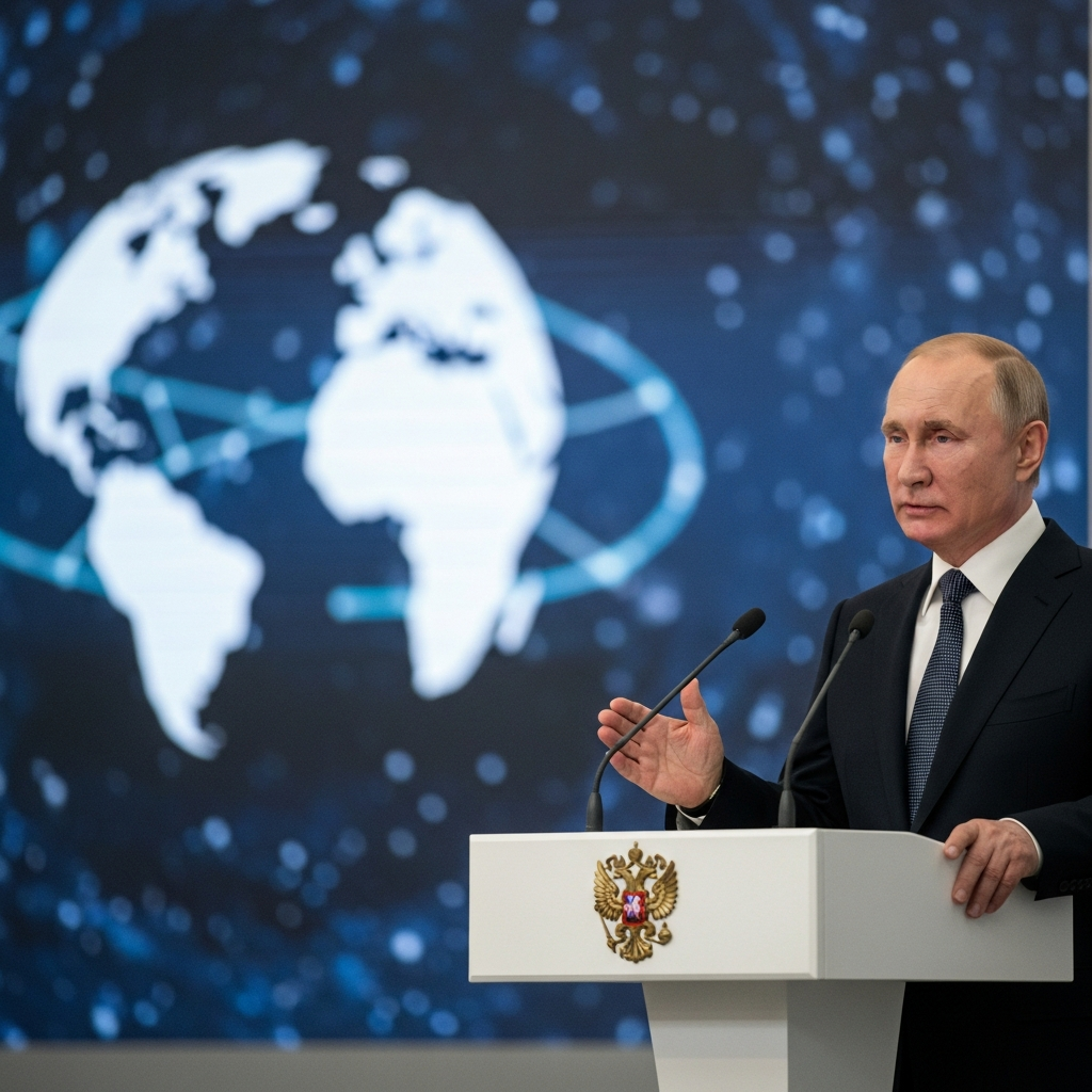 Illustration for: Putin Launches New Channel to Share Russian Perspectives