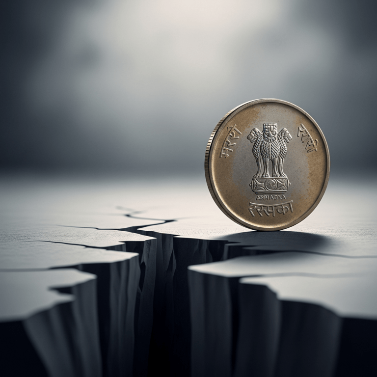 Illustration for: Indian Rupee Hits Record Low Amid Trade Deal Stalemate