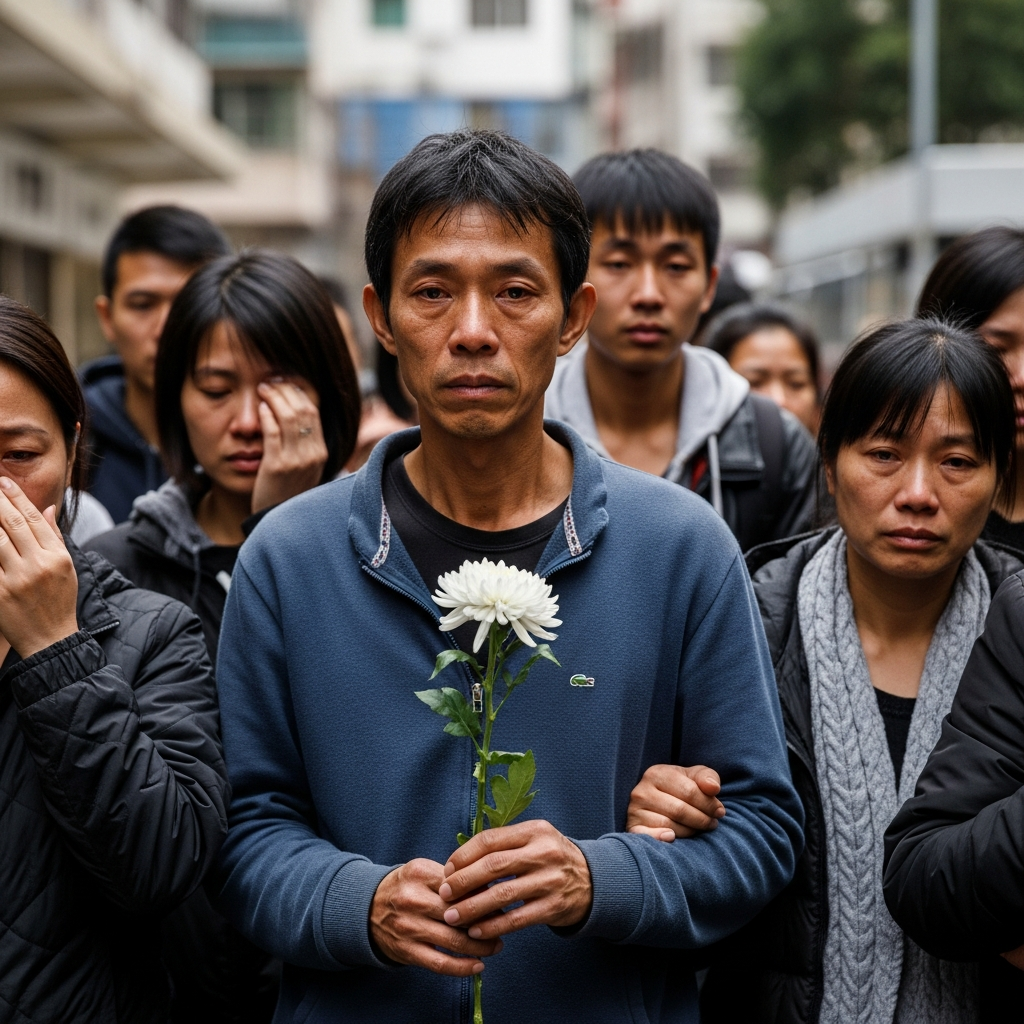 Illustration for: Migrant Workers Mourn Hong Kong Fire Victims