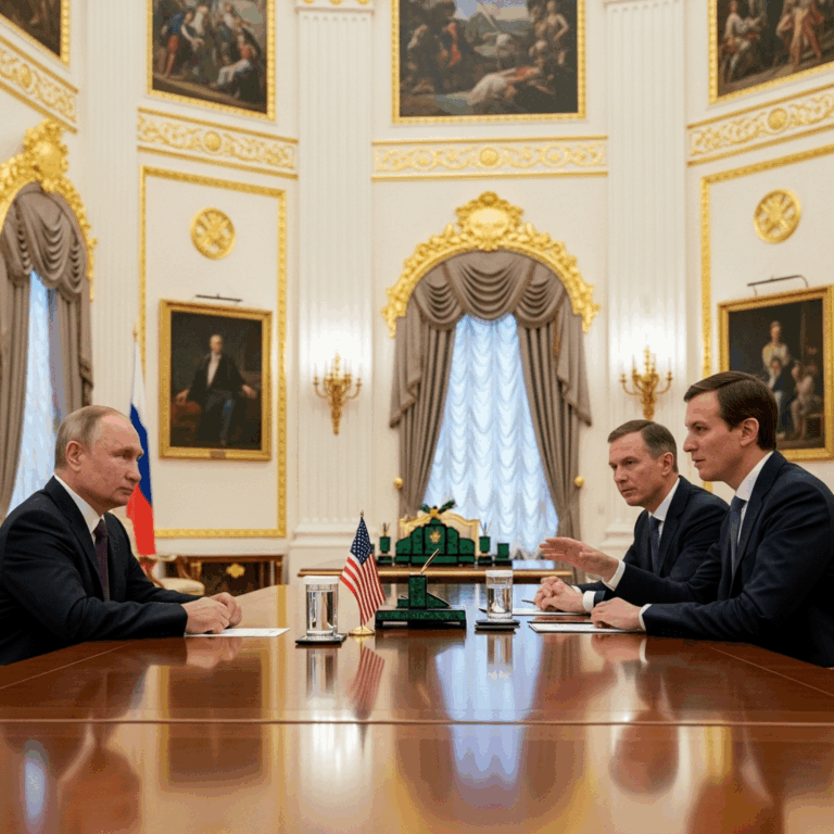 Illustration for: Putin Meets US Envoy and Kushner in Kremlin
