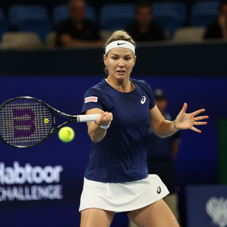 Illustration for: Zvonareva Aims for Double Victory at Habtoor Challenge
