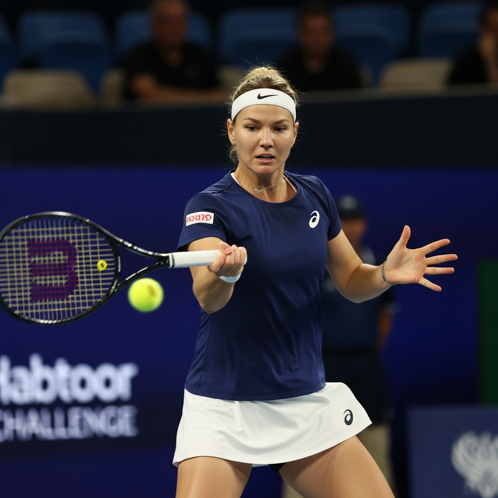 Illustration for: Zvonareva Aims for Double Victory at Habtoor Challenge