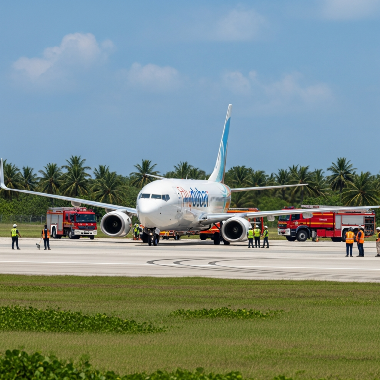 Illustration for: flydubai Aircraft Incident at Maldives Airport
