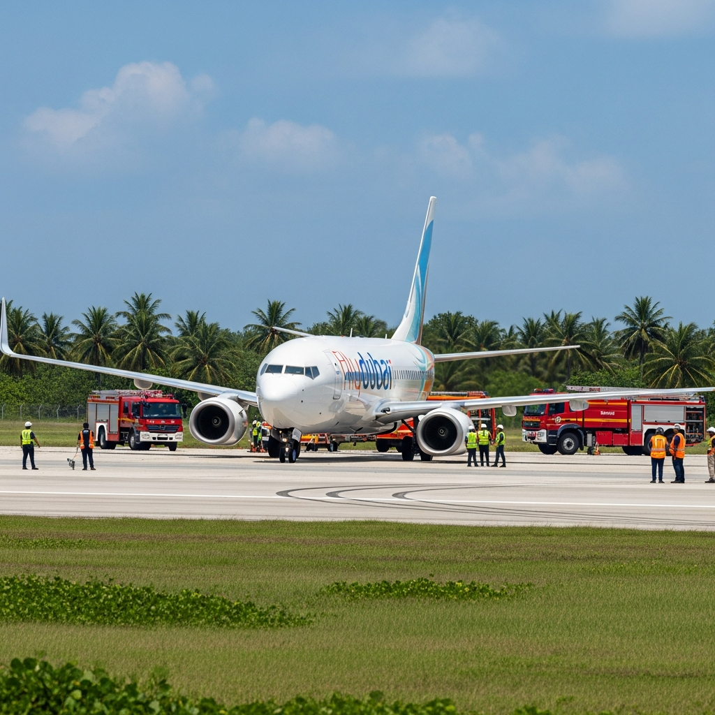 Illustration for: flydubai Aircraft Incident at Maldives Airport