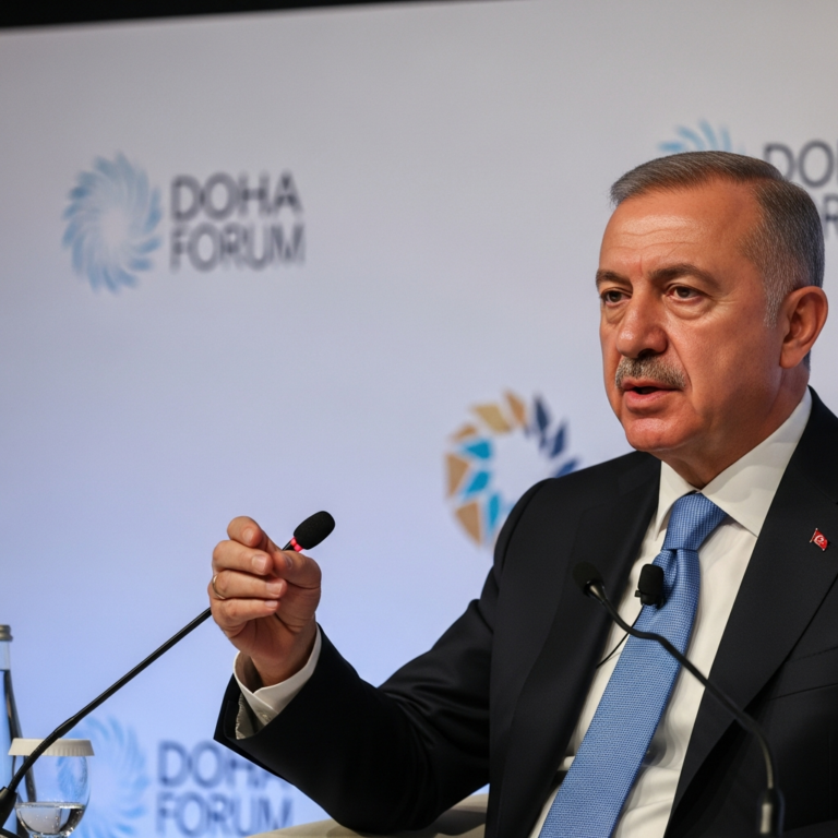Illustration for: Fidan Discusses Black Sea Ship Attacks at Doha Forum