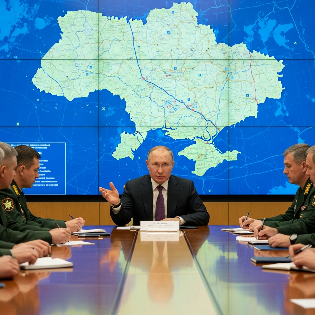 Illustration for: Putin Discusses Military Advances in Ukraine