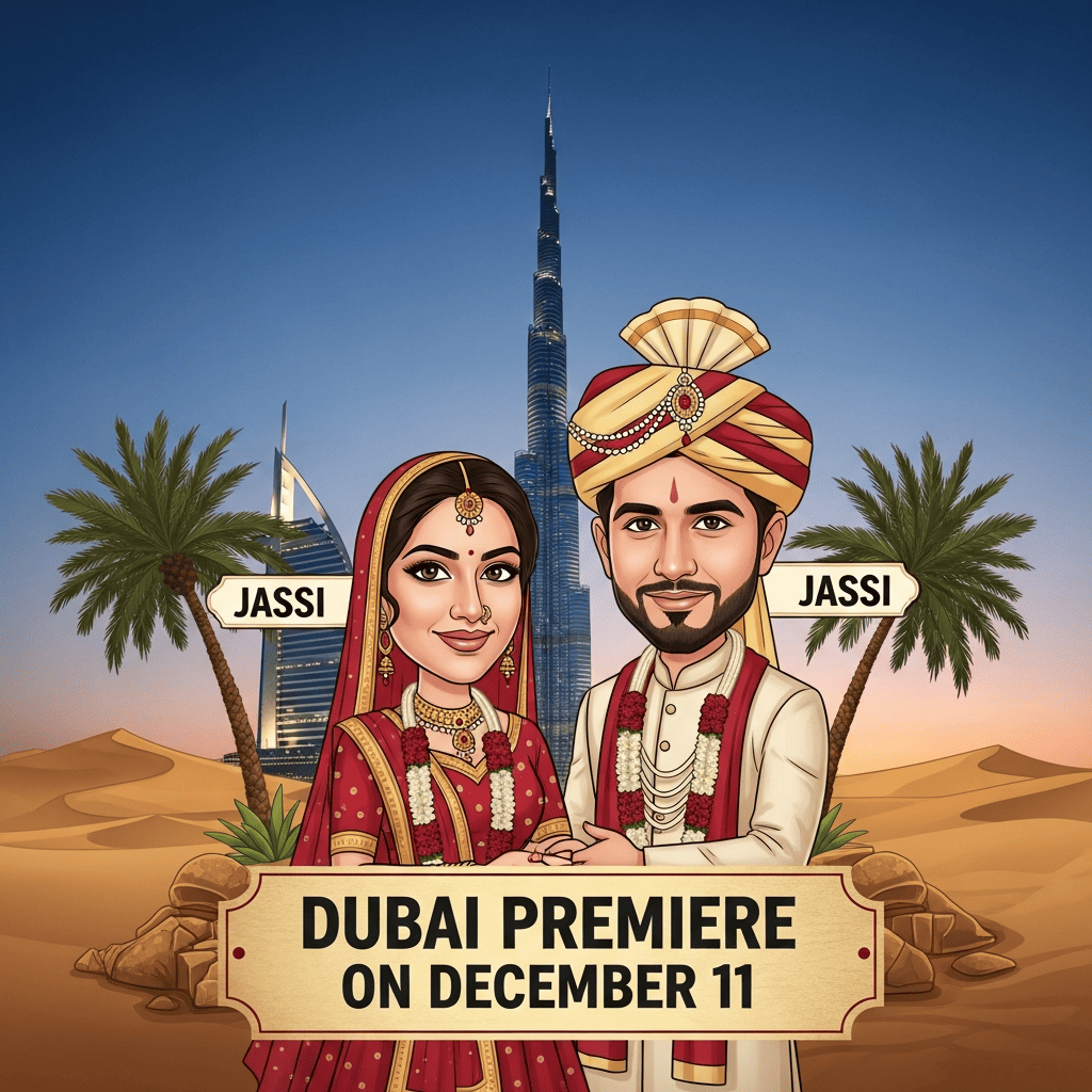 Illustration for: Jassi Weds Jassi: Dubai Premiere on December 11