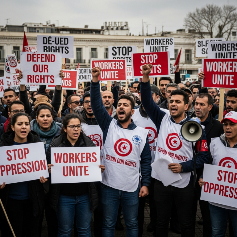 Illustration for: Tunisian Union Calls for Strike to Defend Rights