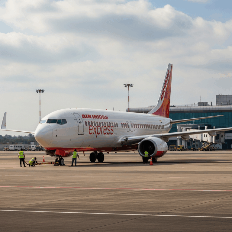 Illustration for: Air India Express Flight Returns to Tiruchi