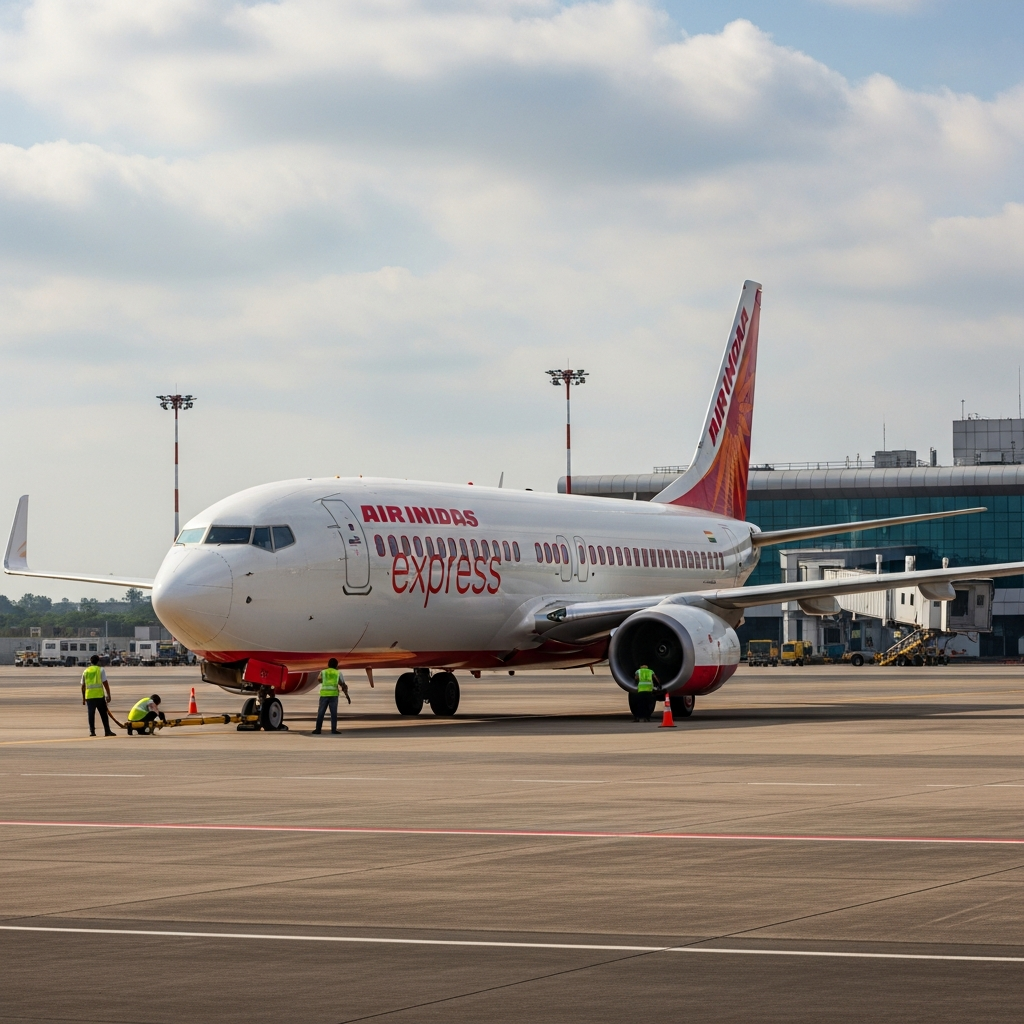 Illustration for: Air India Express Flight Returns to Tiruchi