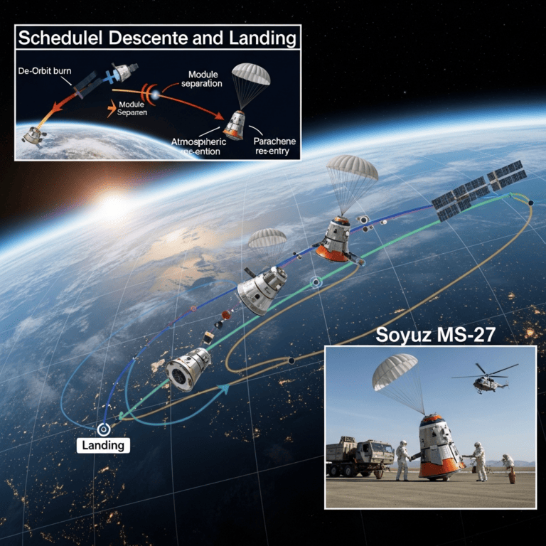 Illustration for: Soyuz MS-27 Scheduled Descent and Landing Details