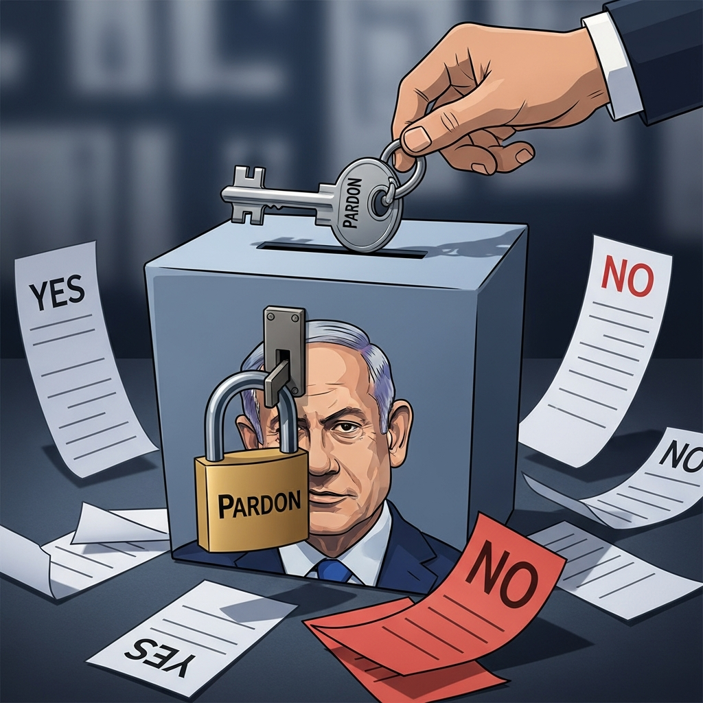 Illustration for: Israeli Poll on Netanyahu's Pardon and Voting Rights