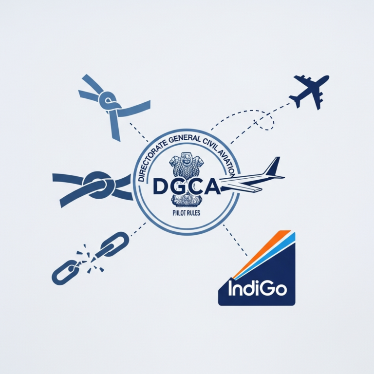 Illustration for: DGCA Eases Pilot Rules Amid IndiGo Flight Cancellations