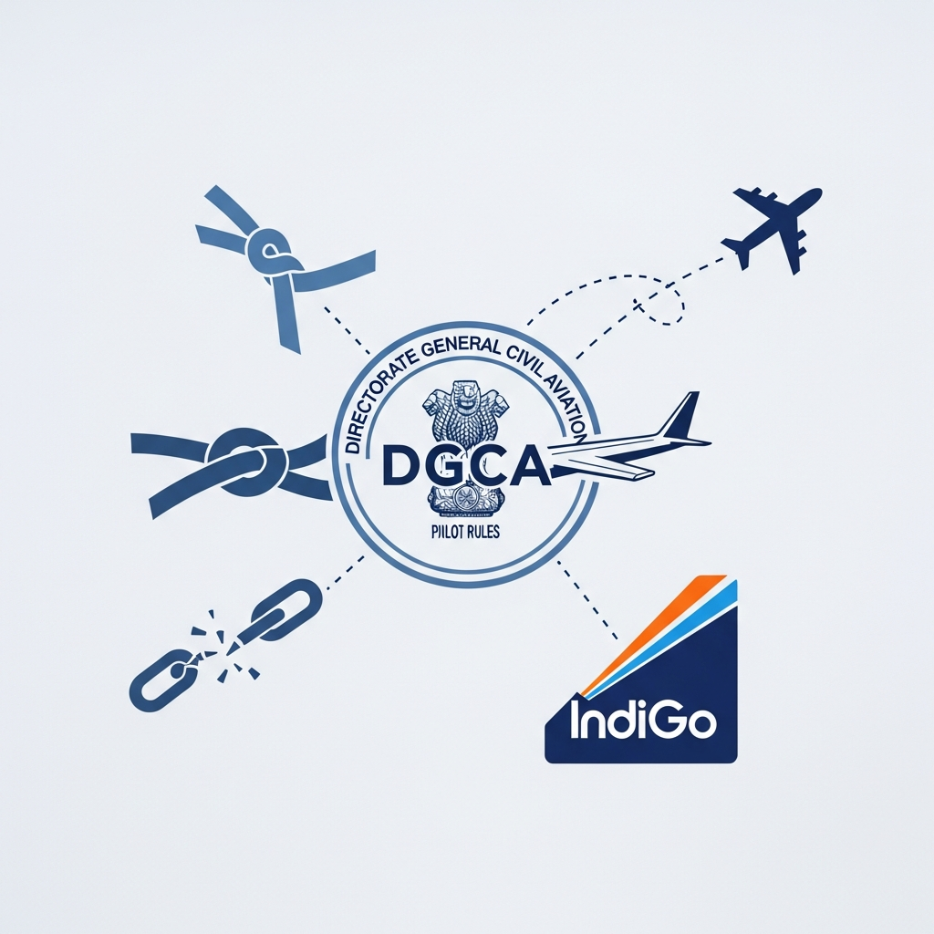 Illustration for: DGCA Eases Pilot Rules Amid IndiGo Flight Cancellations