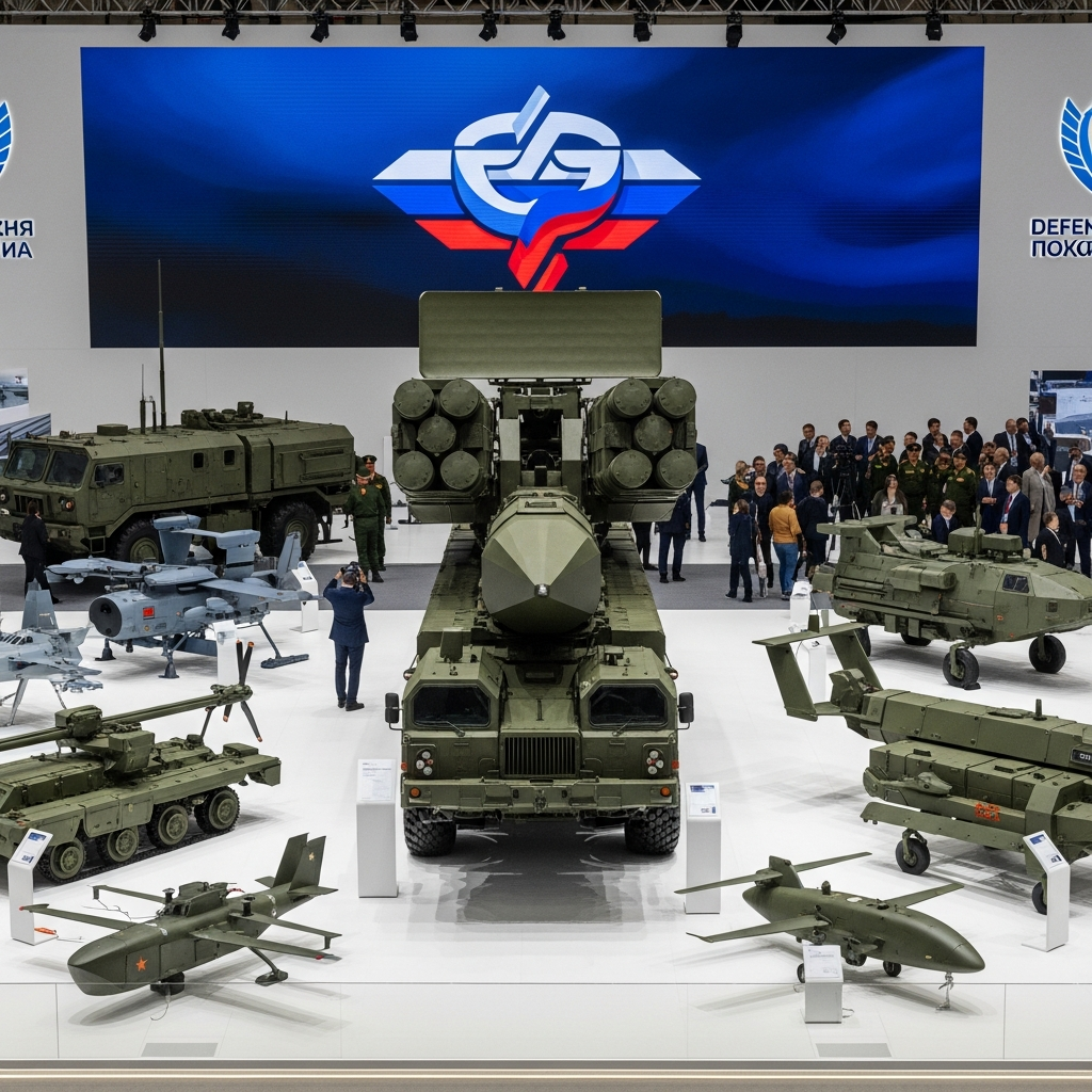 Illustration for: Russia Unveils Defense Systems at Global Expo